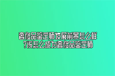 奢侈品鑒定師發(fā)展前景怎么樣？該怎么成為奢侈品鑒定師