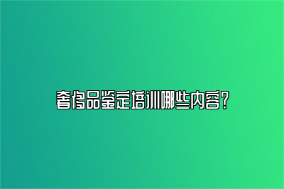 奢侈品鑒定培訓(xùn)哪些內(nèi)容？