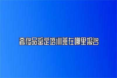 奢侈品鑒定培訓(xùn)班在哪里報(bào)名