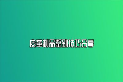 皮革制品鑒別技巧分享