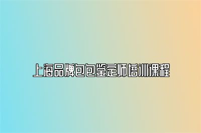 上海品牌包包鑒定師培訓(xùn)課程