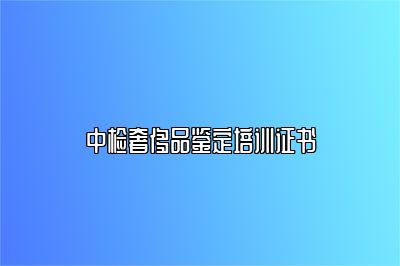 中檢奢侈品鑒定培訓(xùn)證書