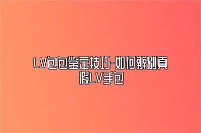 LV包包鑒定技巧-如何辨別真假LV手包