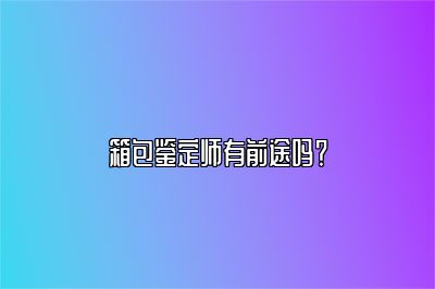 箱包鑒定師有前途嗎？