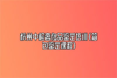 杭州中檢奢侈品鑒定培訓(xùn)（箱包鑒定課程）